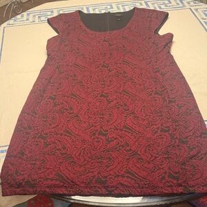 Ann Taylor Red and Black Patterned Mini Dress